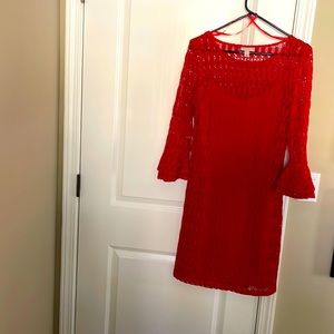 Size 8, red crochet dress.
